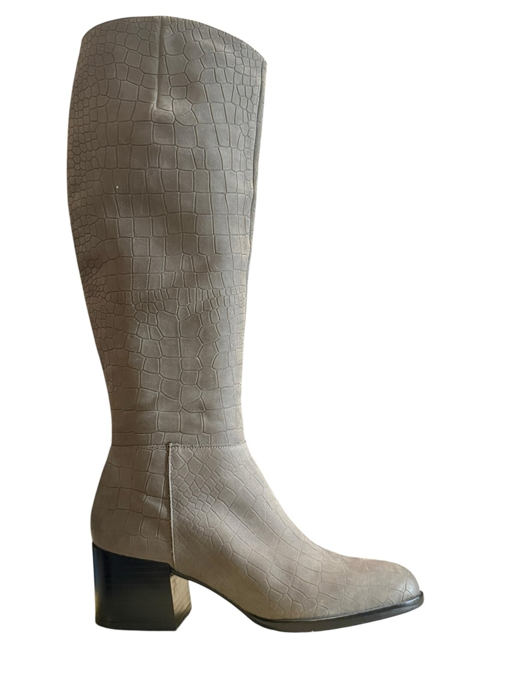 Sam Edelman Joelle Croc Embossed Leather Knee High Boots Gray Women’s US 7M - Picture 3 of 10
